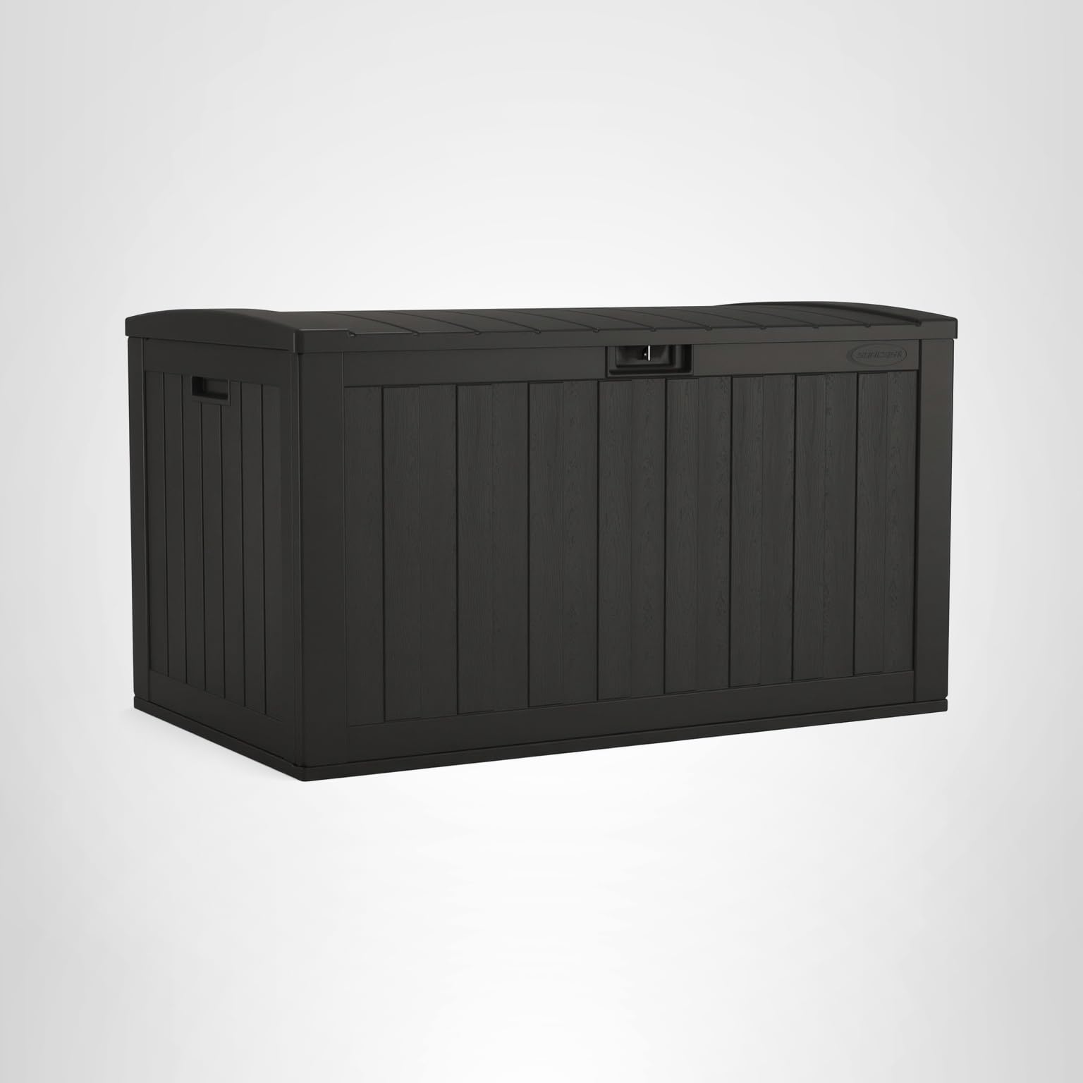Suncast 134-Gal. Resin Extra-Large Outdoor Patio Deck Box with Pad-Lockable Lid, Modern Outdoor Patio Bench/Storage Box for Cushions, Garden Tools, and More, Iron Ore - Image 9