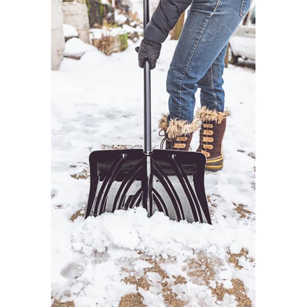 Suncast 20" Ergonomic Snow Shovel Pusher with Graphite Blade, Green - Image 5