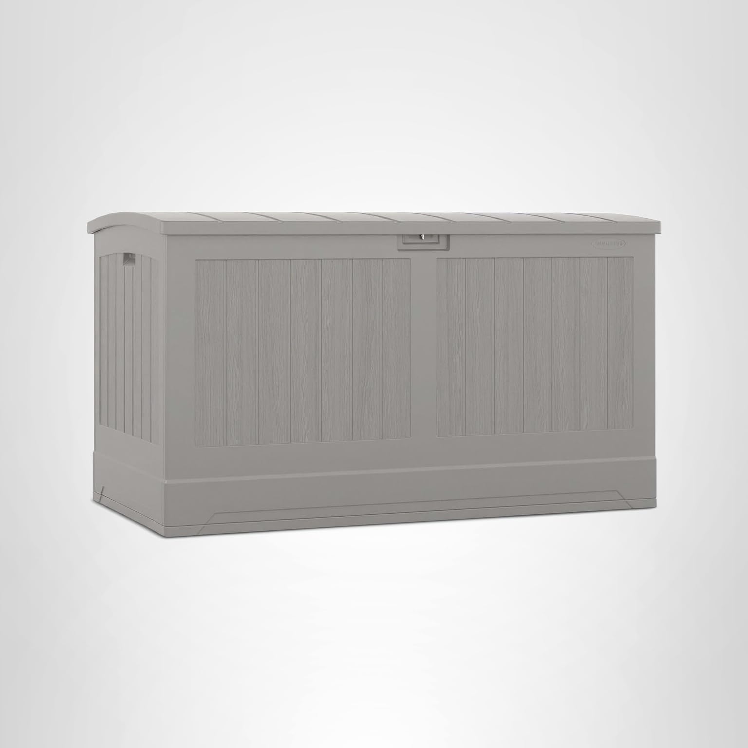Suncast 200-gal. All-Weather Patio Deck Box, Made in the USA, with Pad-Lockable Lid, Extra-Large Outdoor Storage Unit for Patio Furniture and Grill Tools, Dove Gray Color - Image 8