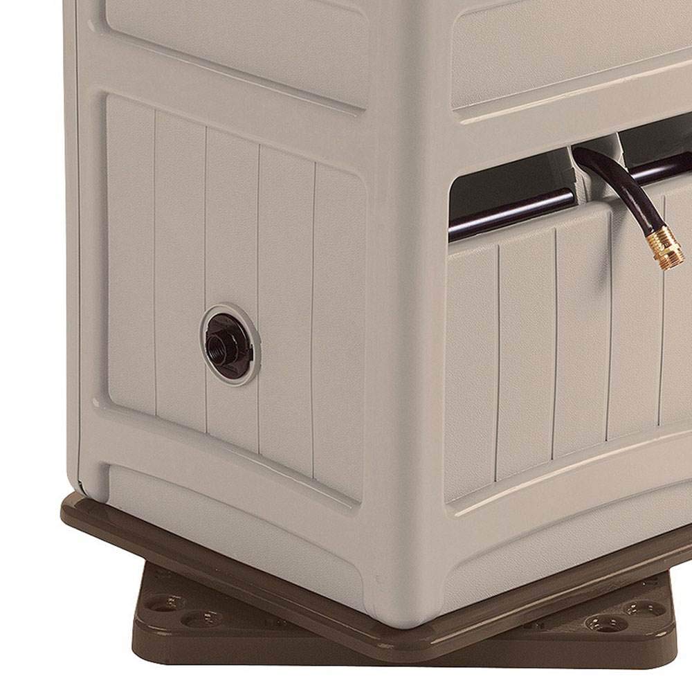 Suncast 225 ft. Swivel Hideaway Hose Reel Storage Bin with Hose Guide, Mocha/Taupe - Image 4