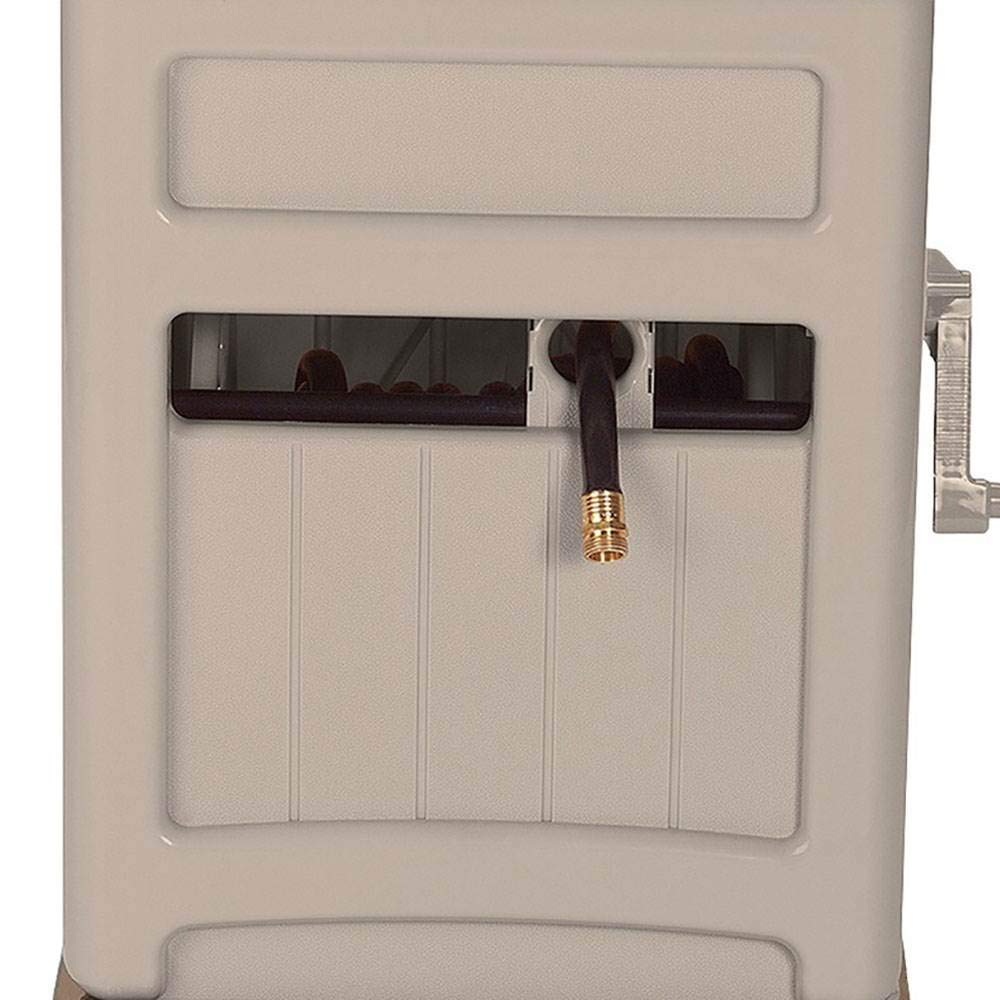 Suncast 225 ft. Swivel Hideaway Hose Reel Storage Bin with Hose Guide, Mocha/Taupe - Image 5