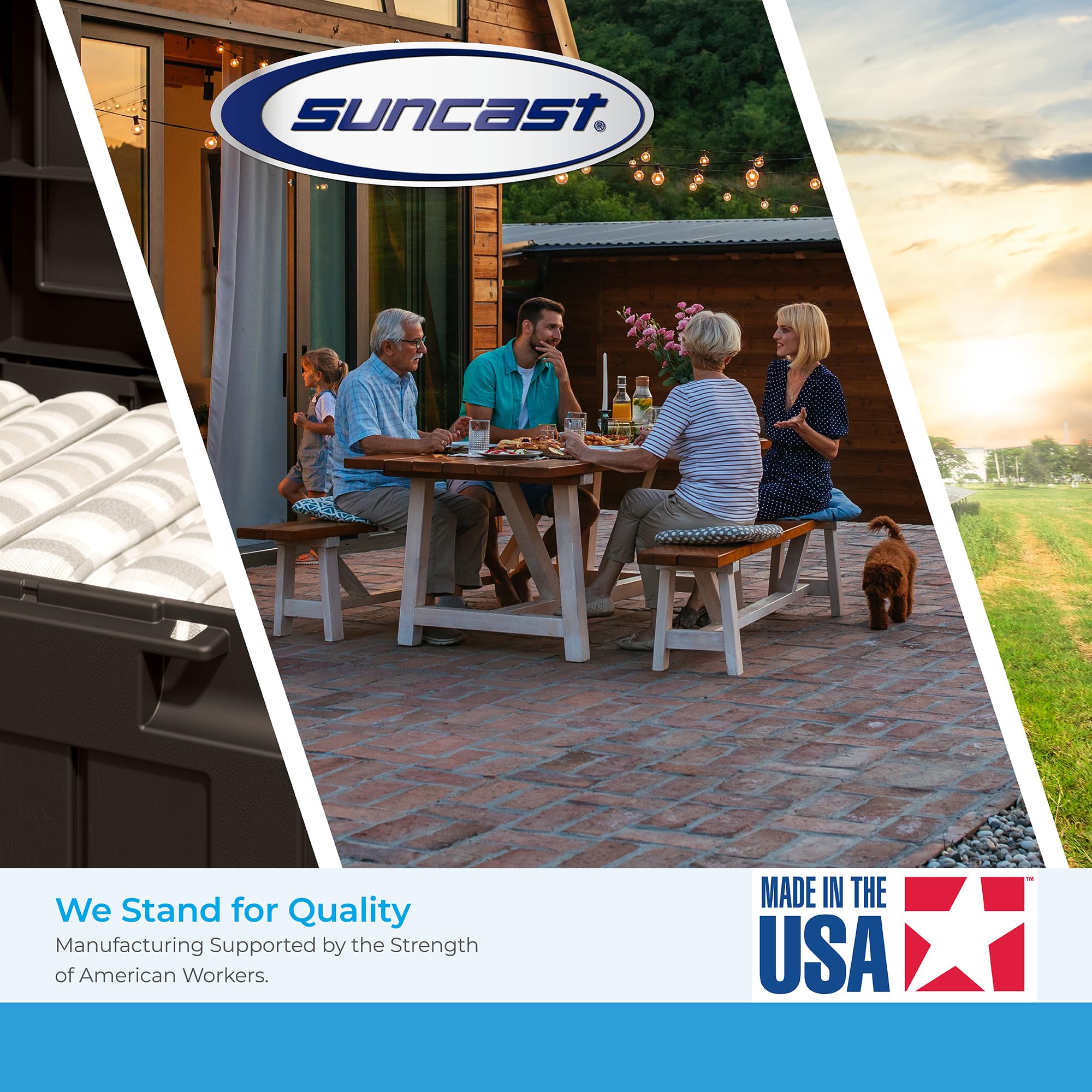 Suncast 28 Gallon Heavy Duty Storage Box, Durable, Multi-Purpose Container for Salt, Sand, Dirt, Ice Melt, and Outdoor Supplies, Made in the USA, Made in the USA - Image 8