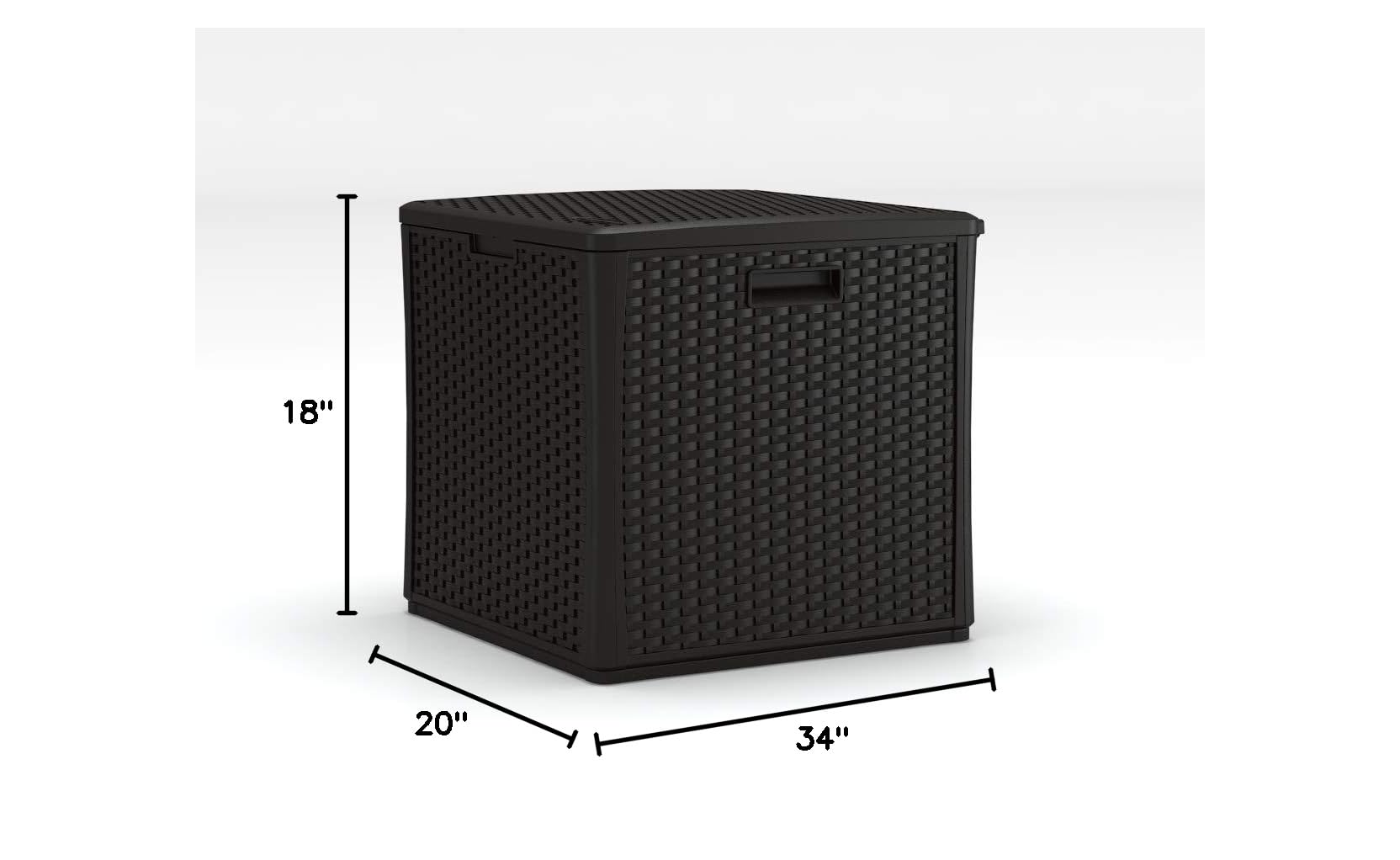 Suncast 30 Gallon Resin Outdoor Patio End Table Storage Box, Java, Made in the USA - Image 9