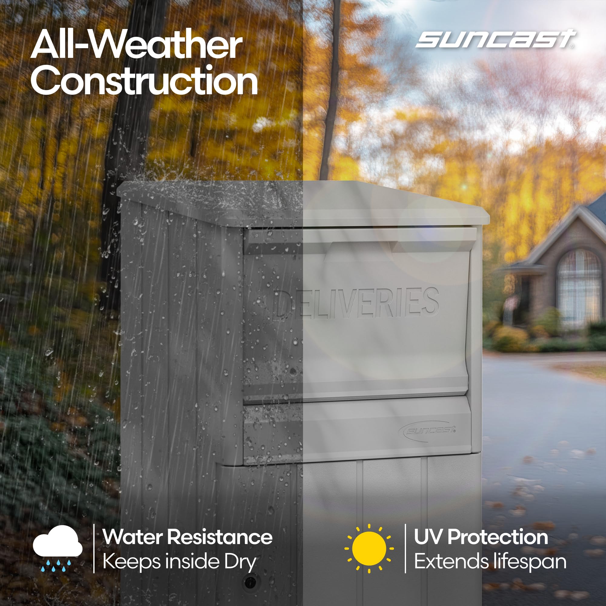 Suncast 33.5-Gallon Capacity Package Delivery Box, Parcel Drop Box with Lock, Weather Resistant Outdoor Storage Solution for Secure Package Deliveries, Made in USA - Image 4