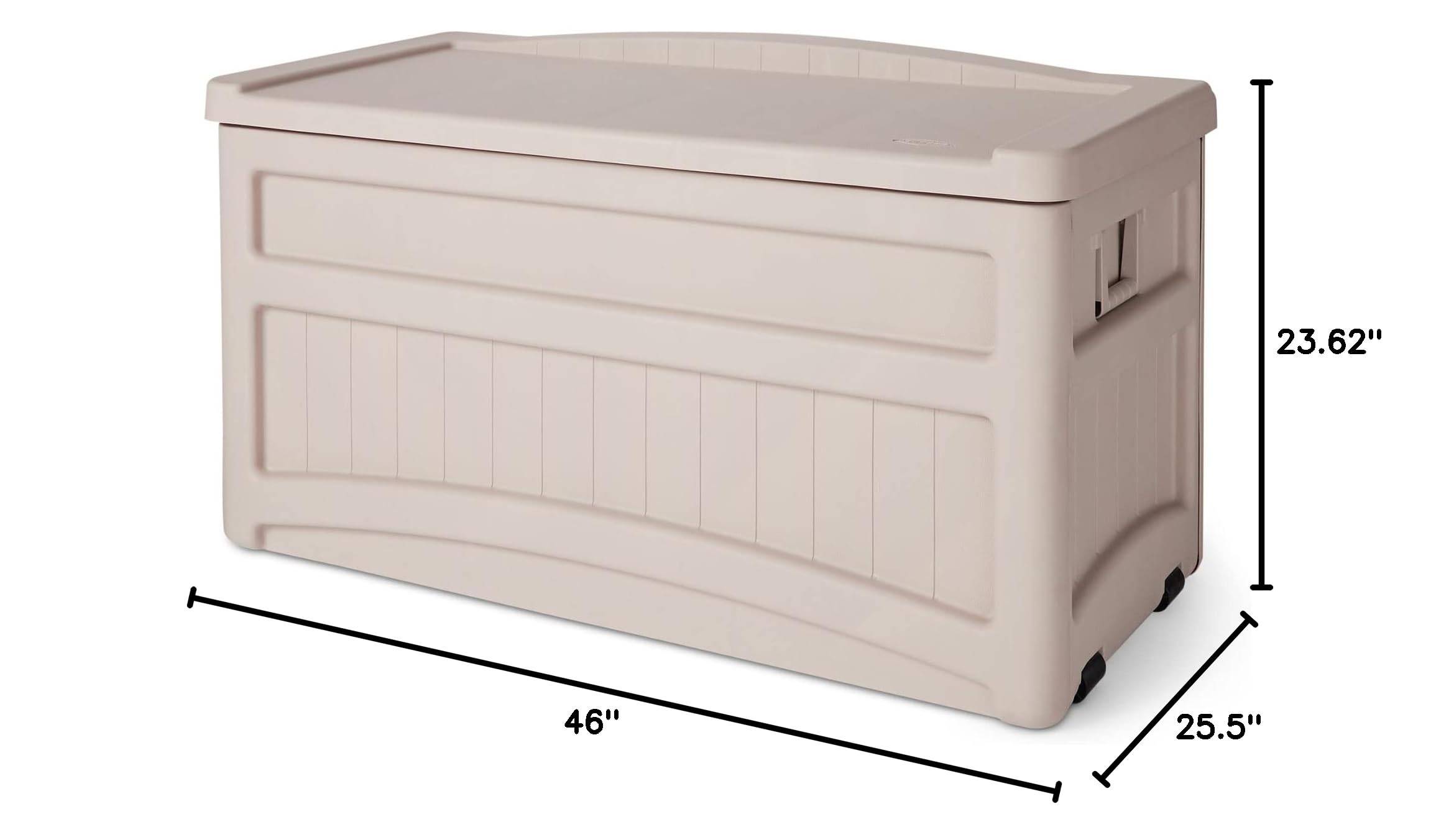 Suncast 73 Gallon Indoor/Outdoor Medium Deck Storage Box, Light Taupe - Image 9