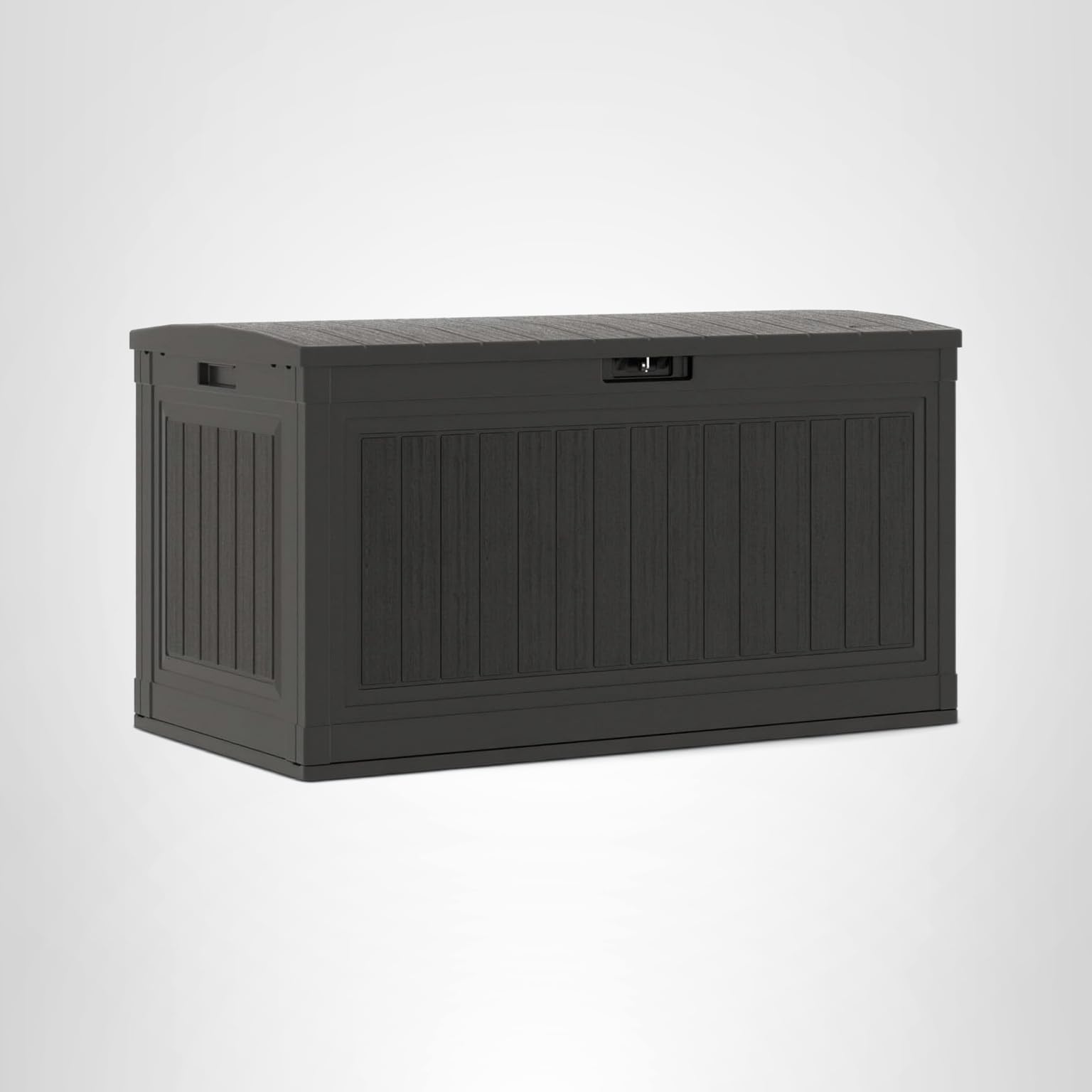 Suncast 80-Gal. Resin Large Outdoor Patio Deck Box with Pad-Lockable Lid, Modern Outdoor Patio Bench/Storage Box for Cushions, Garden Tools, and More, Iron Ore - Image 9