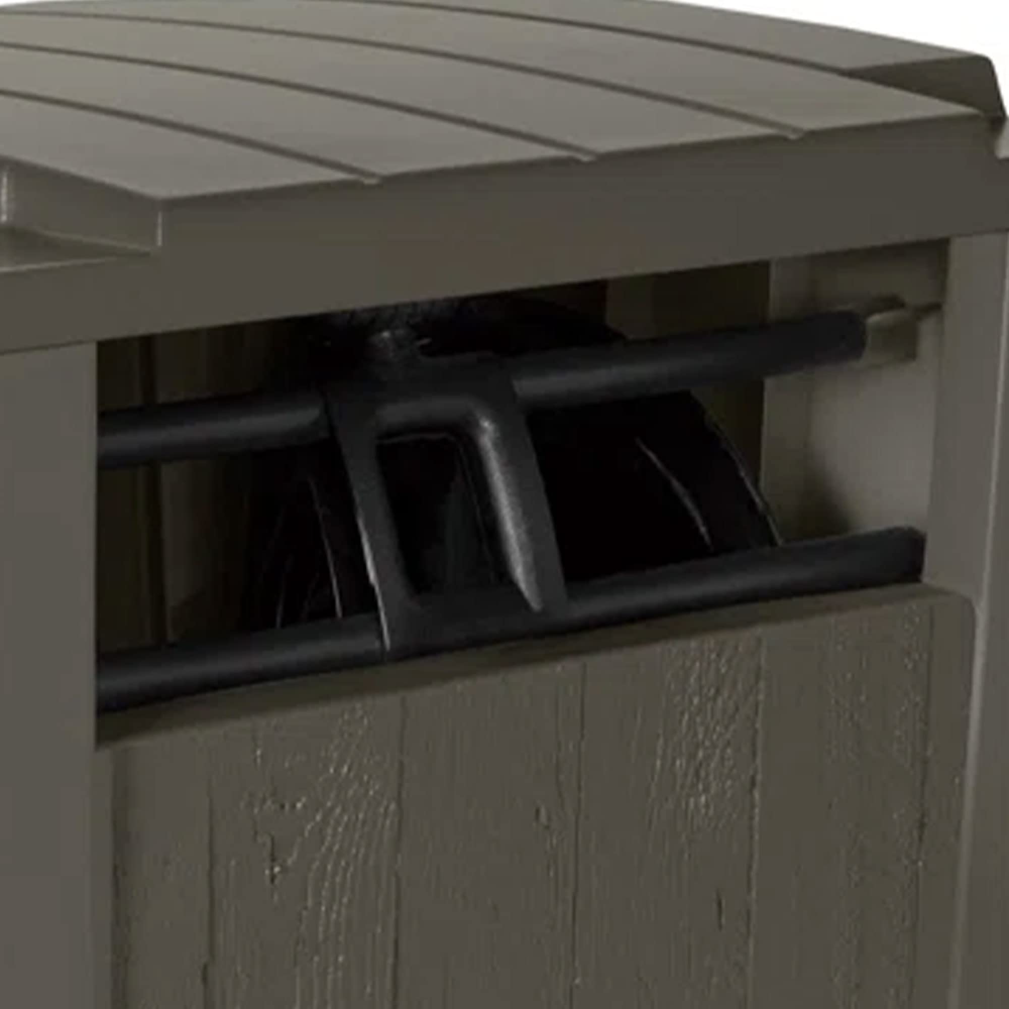 Suncast Farmington Weatherproof Smart-Tube Garden Hose Storage Container, Outdoor Hideaway Garden Hose Storage with Brass Connections, Stoney, 1 pack - Image 8