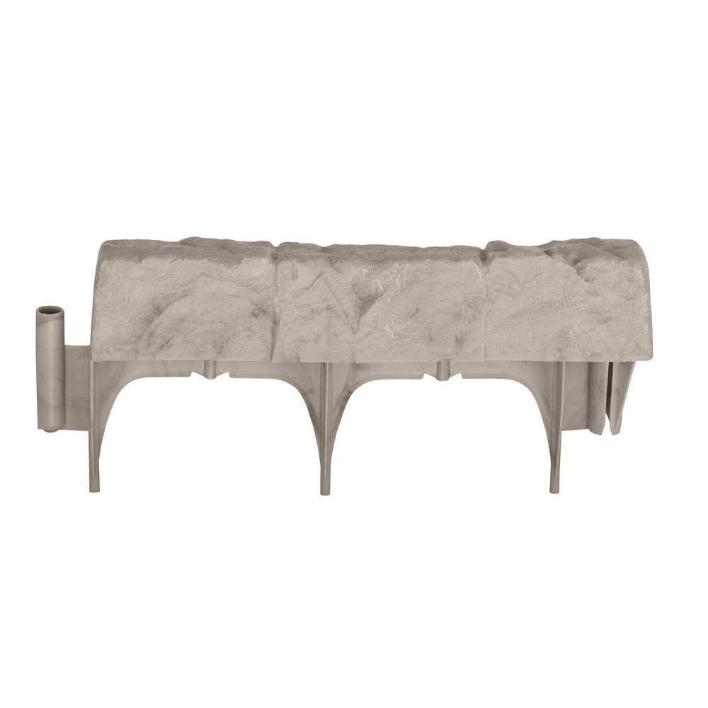 Suncast Interlocking Border Edging - Stone -Like Poly Construction for Garden, Lawn, and Landscape Edging - Water Resistant Border for Containing Trees, Flower Beds and Walkways - Light Taupe -Gray - Image 6