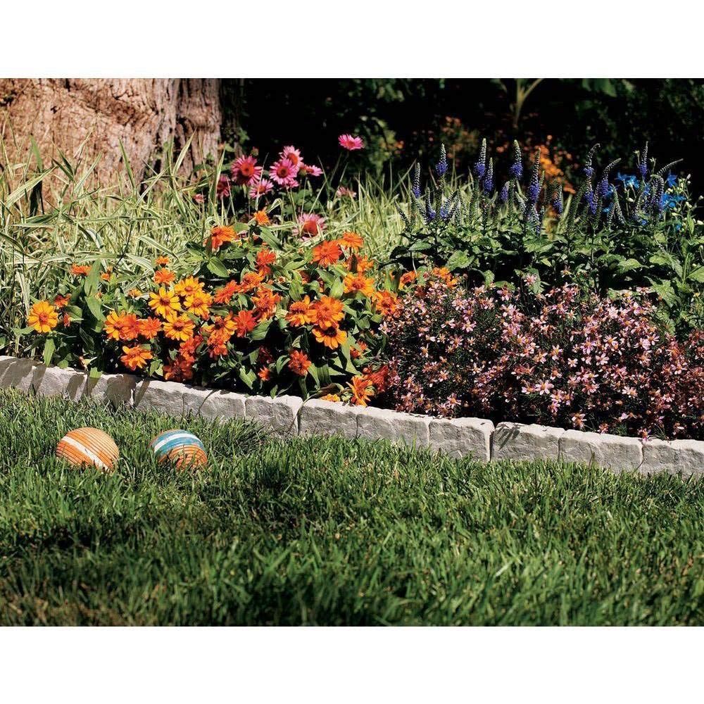 Suncast Interlocking Border Edging - Stone -Like Poly Construction for Garden, Lawn, and Landscape Edging - Water Resistant Border for Containing Trees, Flower Beds and Walkways - Light Taupe -Gray - Image 7