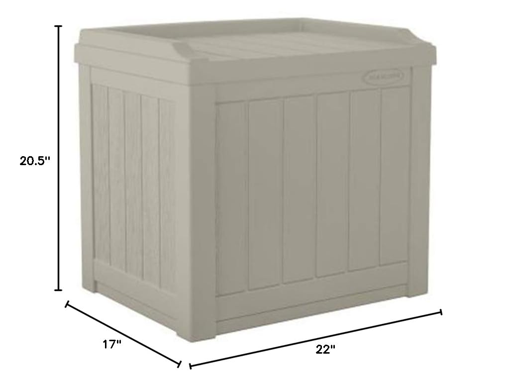 Suncast Outdoor Storage Box - 22 Gallon Light Taupe Resin Outdoor Deck Box with Seat, Weatherproof Patio Storage Bin Container for Keeping Cushions, Tools & Towels for Pool, Yard, & Garden - Image 9