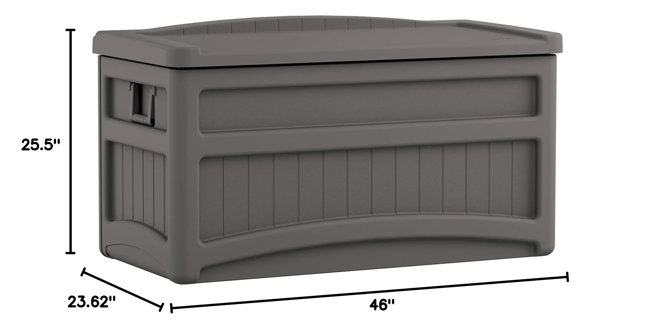 Suncast Outdoor Storage Box - 73 Gallon Stoney Resin Deck Box with Wheels, Handles, and Seat, Heavy-Duty Indoor/Outdoor Storage Bench for Patio Cushions, Shoes, Pool & Garden Gear - Image 9